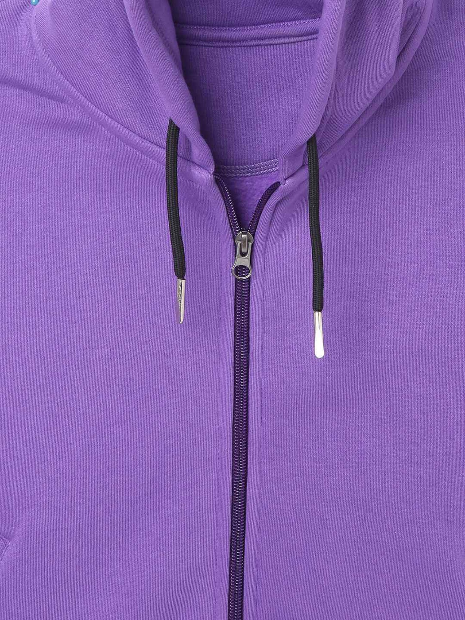 Elle Kids Purple Cotton Color Block Full Sleeves Sweatshirt