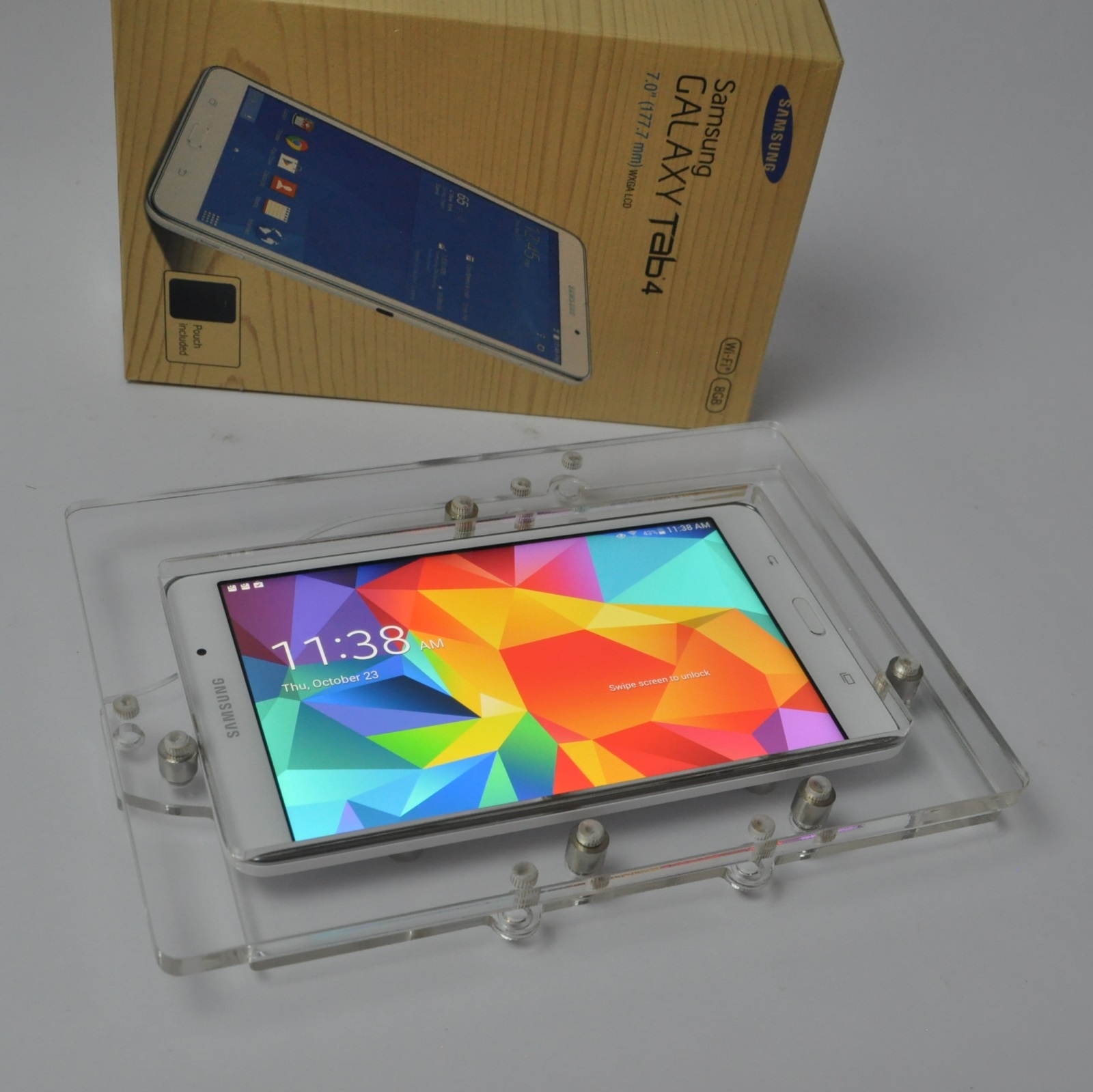 Samsung Galaxy Tab 3 7.0 & Tab 4 7.0 VESA Mount Acrylic Security Enclosure for POS, Kiosk, Store Display