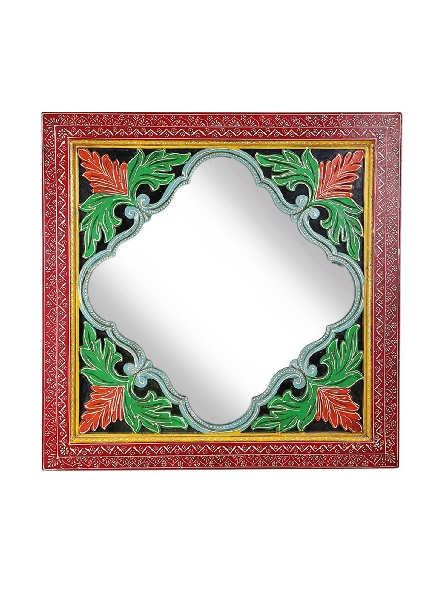 CHRONIKLE Pink Iron Sun Burst Designer Round Wall Mirror