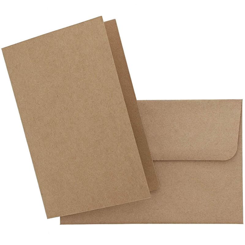 Sustainable Greetings Blank Kraft Greeting Cards with Envelopes (100 Count)