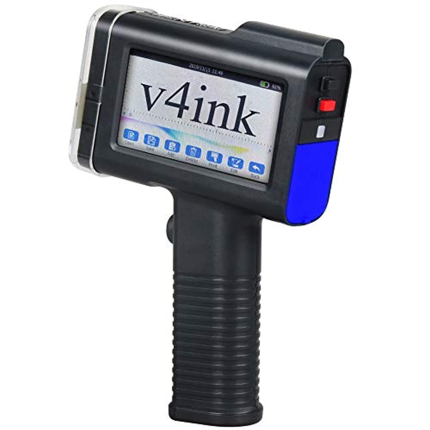 v4ink BENTSAI Portable Handheld Printer Labeler BT-HH6105B2 with 4.3 Inch HD LED Touch Screen use for QR-Code Barcode Production Date Logo Batch Series Number Print on Card Bag Box Wood Glass  (v4ink)