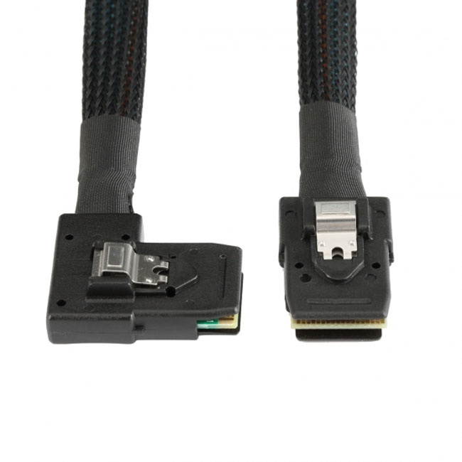 Jimier Ultra Slim Flat Right Angled 90 Degree Mini SAS 36pin SFF-8087 to 8087 Data Raid Cable 80cm SF-082-RI