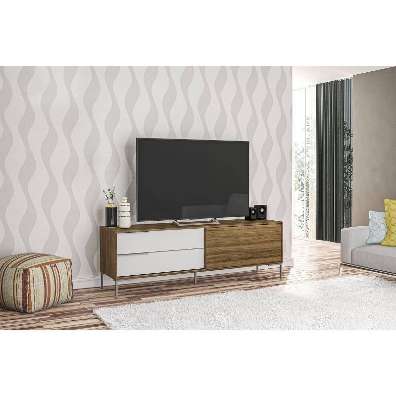 70" Greenwich TV Stand Walnut/White - Chique