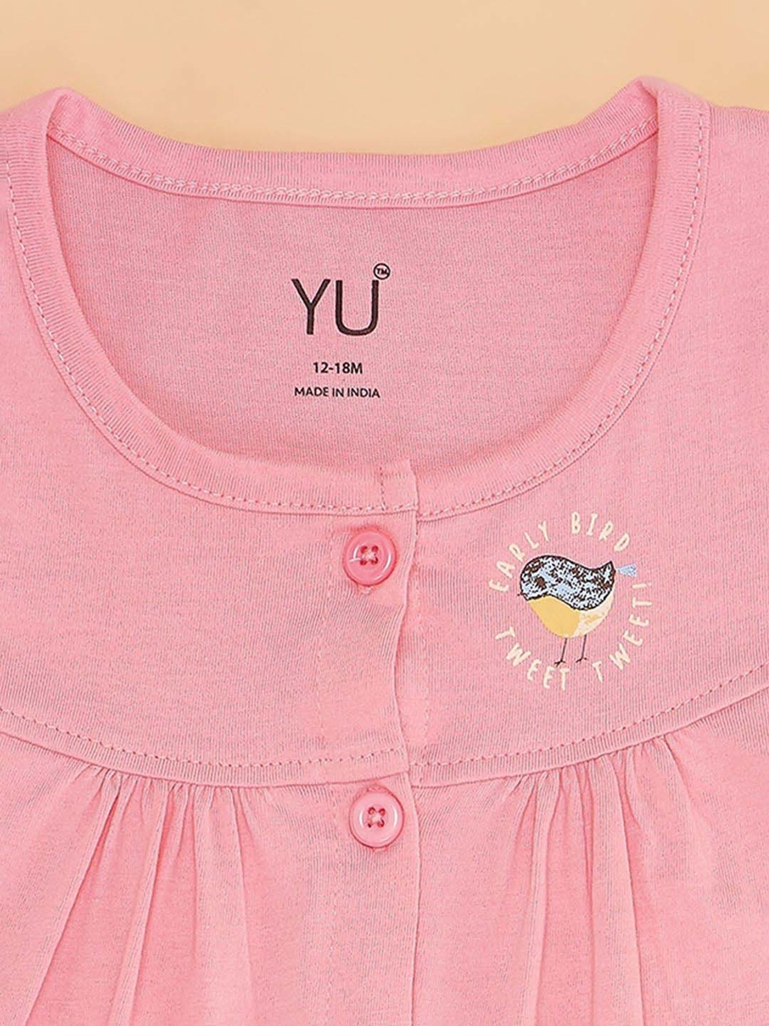 YU by Pantaloons Kids Pink Cotton Printed Dress