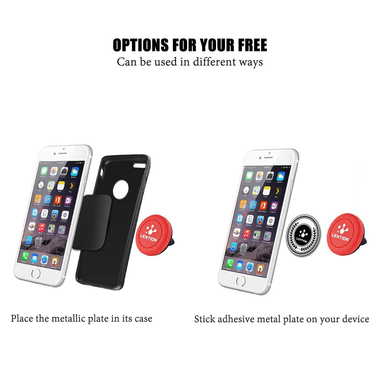 LENTION Air Vent Phone Support,Magnetic Mobile Stand 360&deg; Rotating Phone Holder Car Mount for iPhone, iPod, Smart Phone, PSP, GPS - Blue