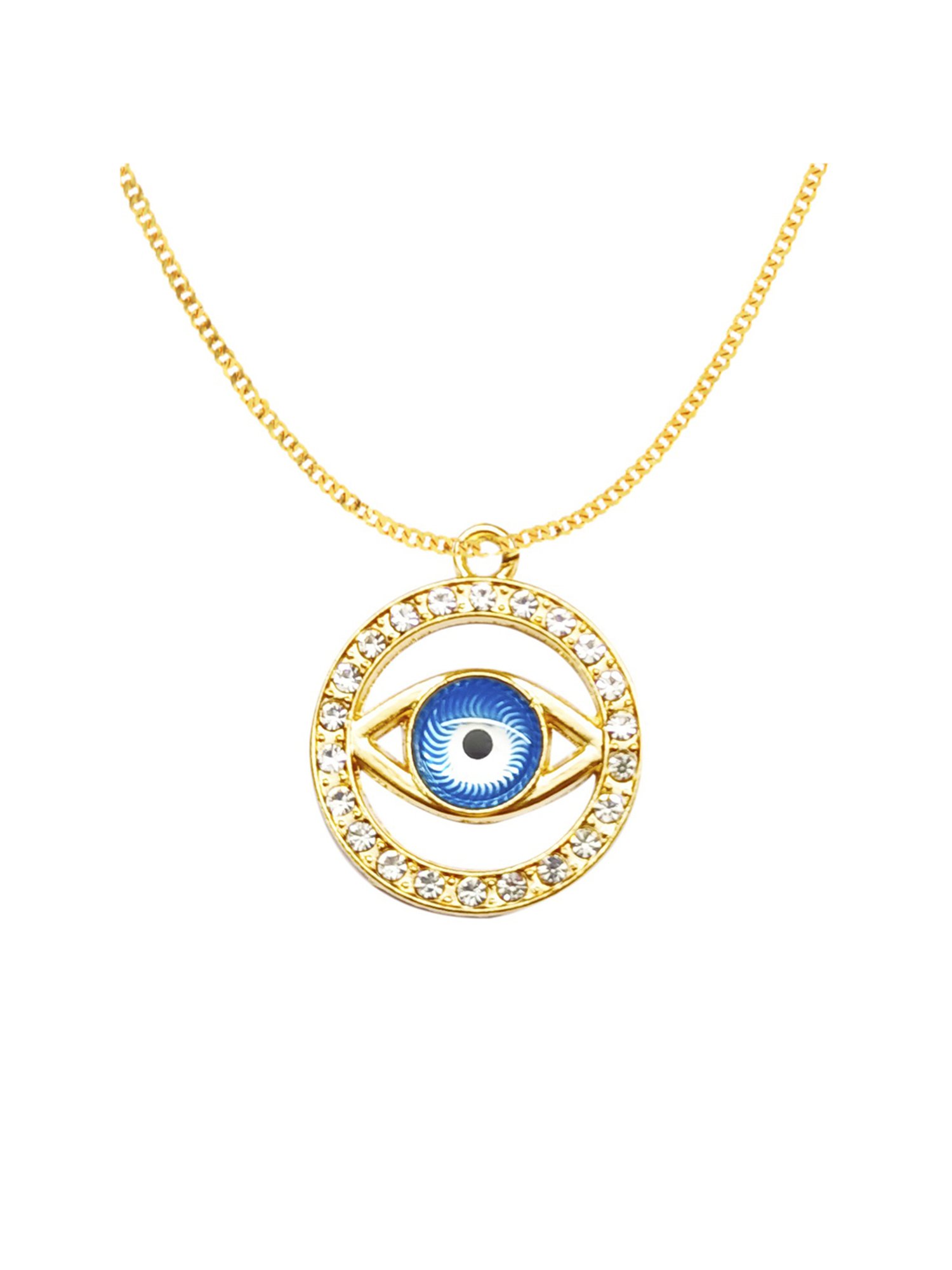 Oomph Gold Tone Evil Eye Goodluck Pendant Necklace