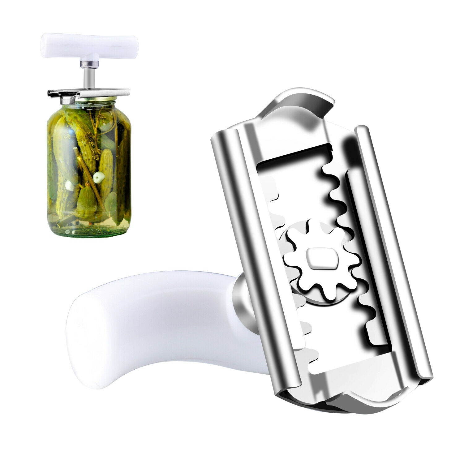 Adjustable Jar Opener Lid Bottle Can Open Stainless Steel Easy Grip Kitchen Tool