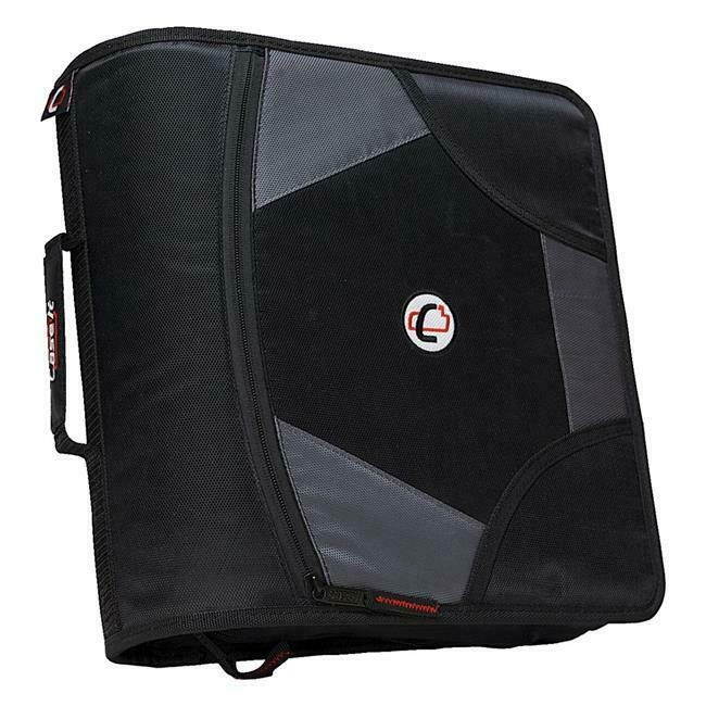 Case-It 1590356 Zipper Binder with 5 Tab Files 4 in. - Black