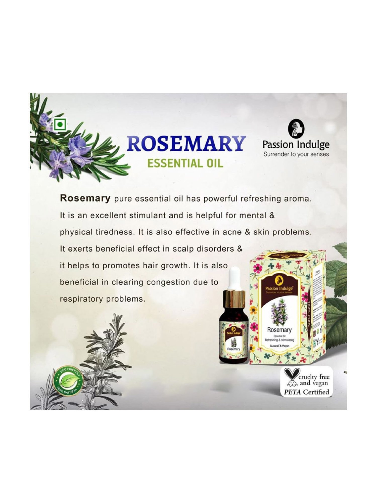 Passion Indulge Rosemary Essential Oil - 10 ml