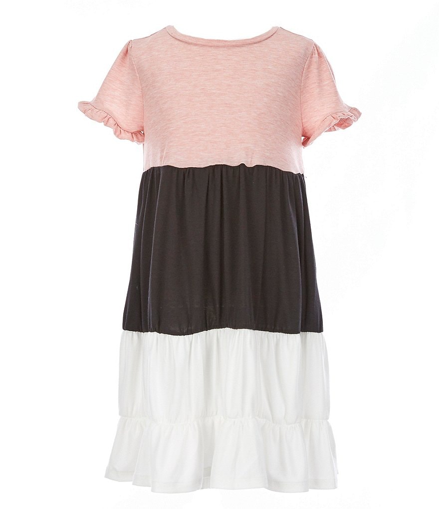 Us Angels Big Girls 7-16 Colorblock Babydoll Dress