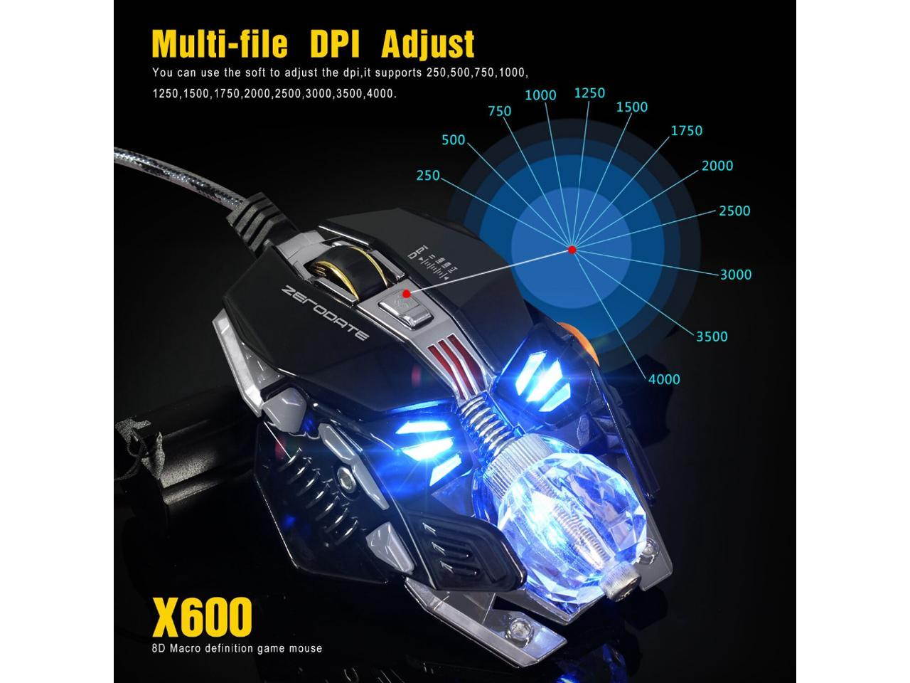 Mechanical Wired Gaming Mouse 8 Button 2500DPI A5050 Chip Macros Programming Optical Computer Mouse for Laptop PC Gamer
