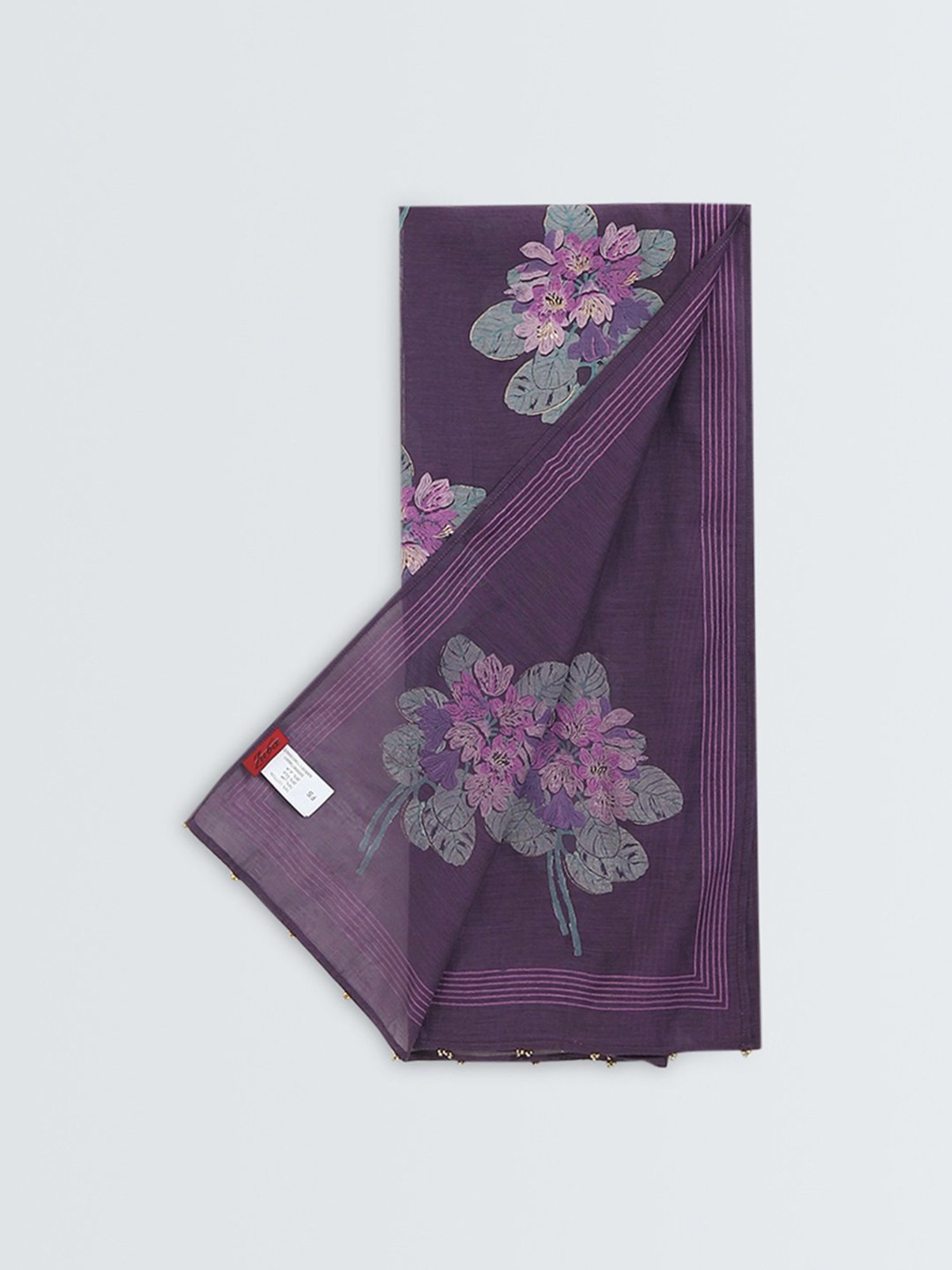 Zuba by Westside Purple Floral Printed Stole