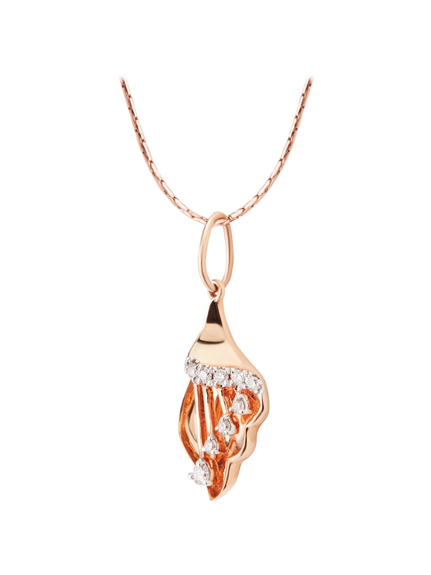Waman Hari Pethe Jewellers 18k Rose Gold & Diamond Pendant without Chain for Women