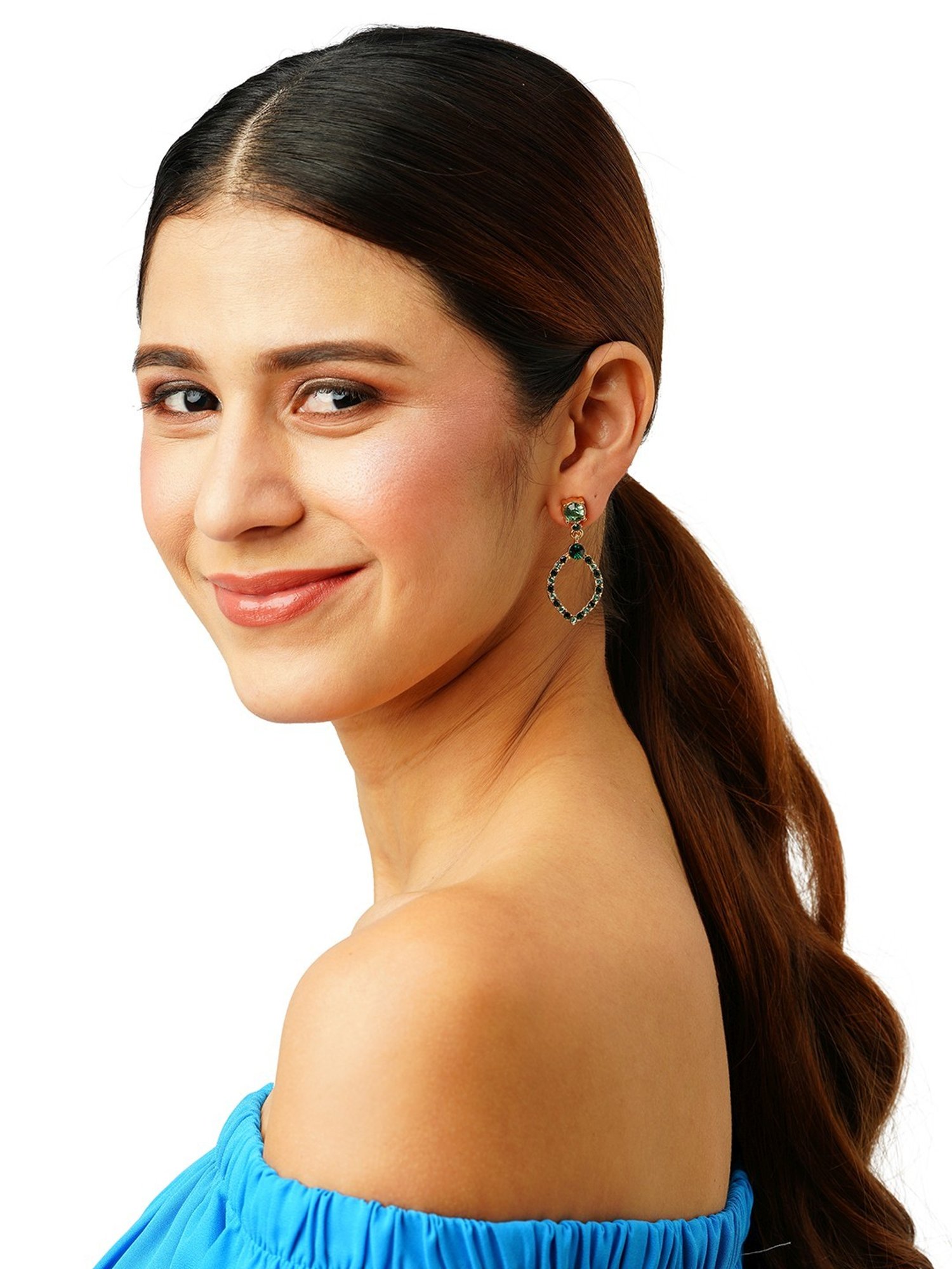 Accessorize London Gem Teardrop Dangler Earrings