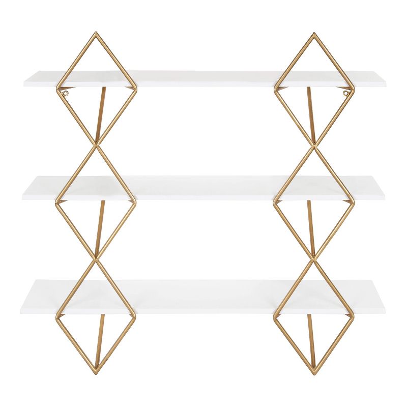 24" x 5" x 25.25" Islay Modern Floating Wall Shelves White - Kate & Laurel All Things Decor