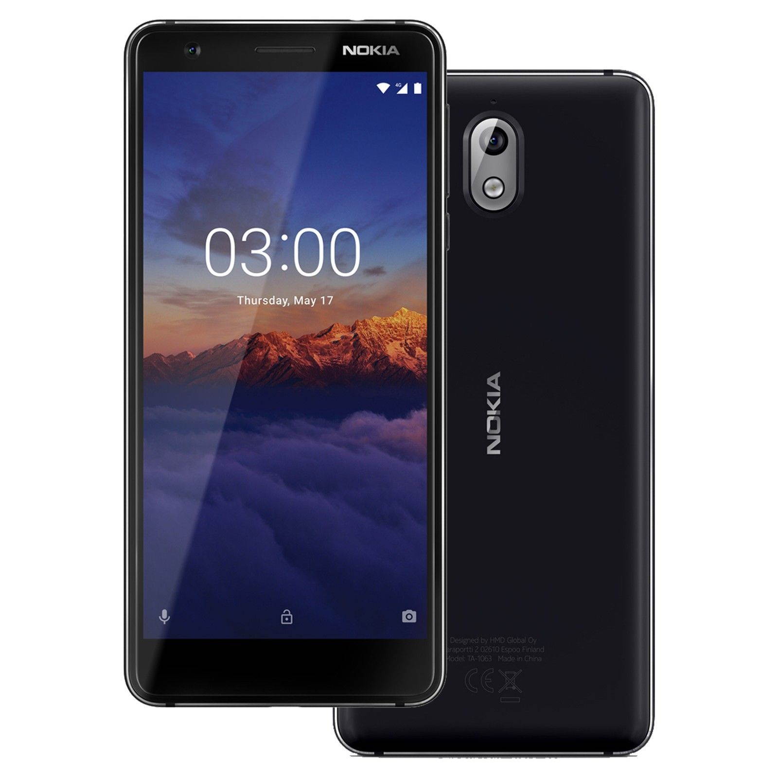 Nokia 3.1 Single-SIM 16GB 5.2-Inch Android (No CDMA, GSM only) Factory Unlocked 4G/LTE Smartphone - (Black/Chrome)