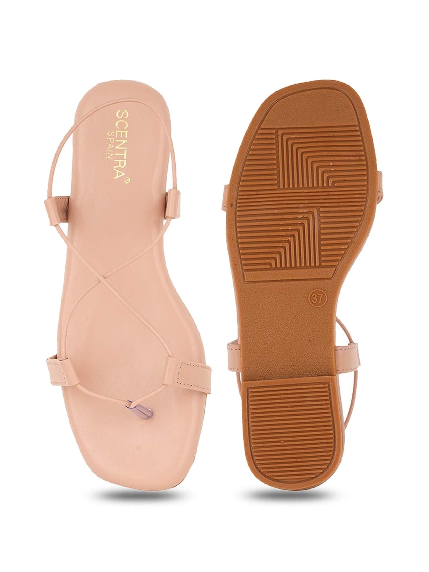 Scentra Women's Nude Sling Back Sandals
