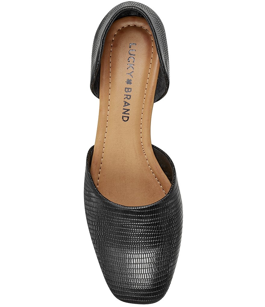 Lucky Brand Drowe Lizard Print Leather Flats