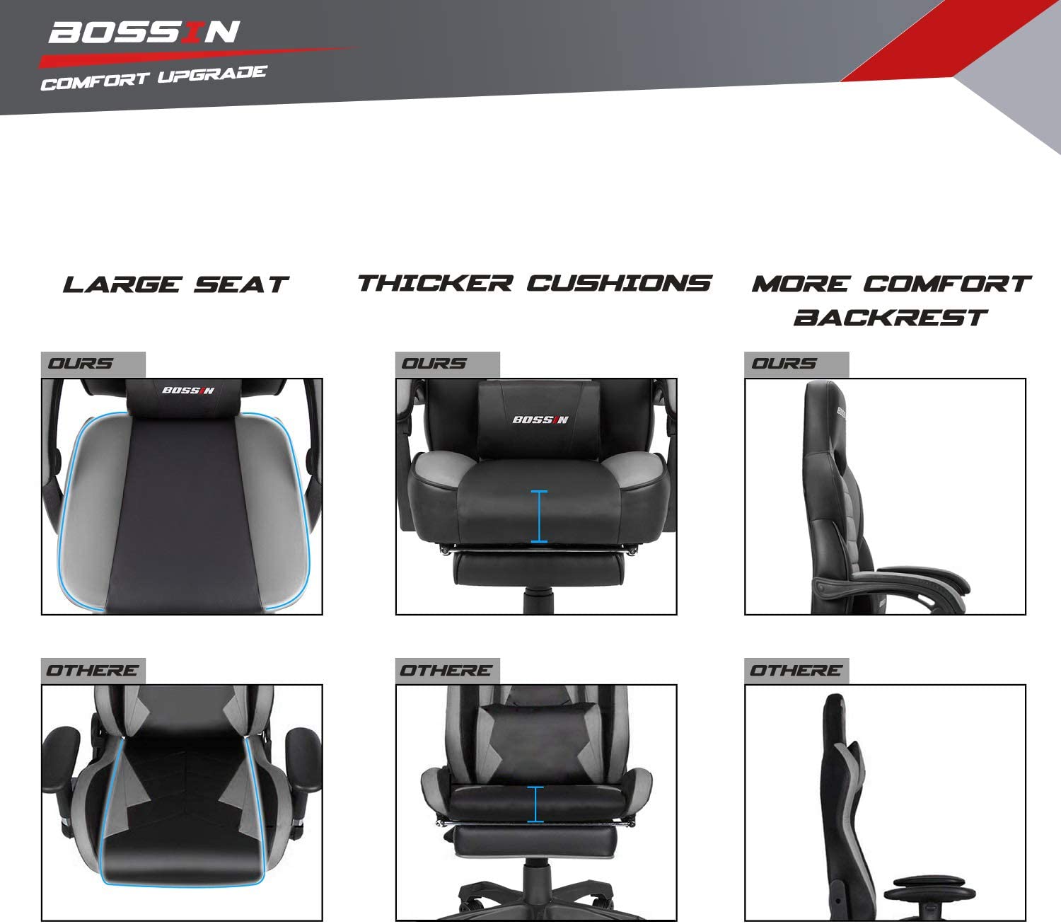Gaming Chair, Racing Style Computer Desk Chair Padded Armrests Ergonomic Lumbar Support Adjustable Height