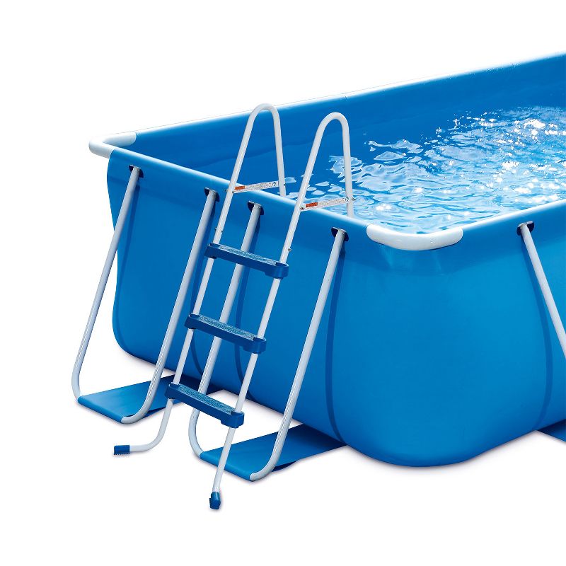 Summer Waves 42 Inch SureStep 3 Step Heavy Duty Steel Outdoor Above Ground Swimming Pool Ladder