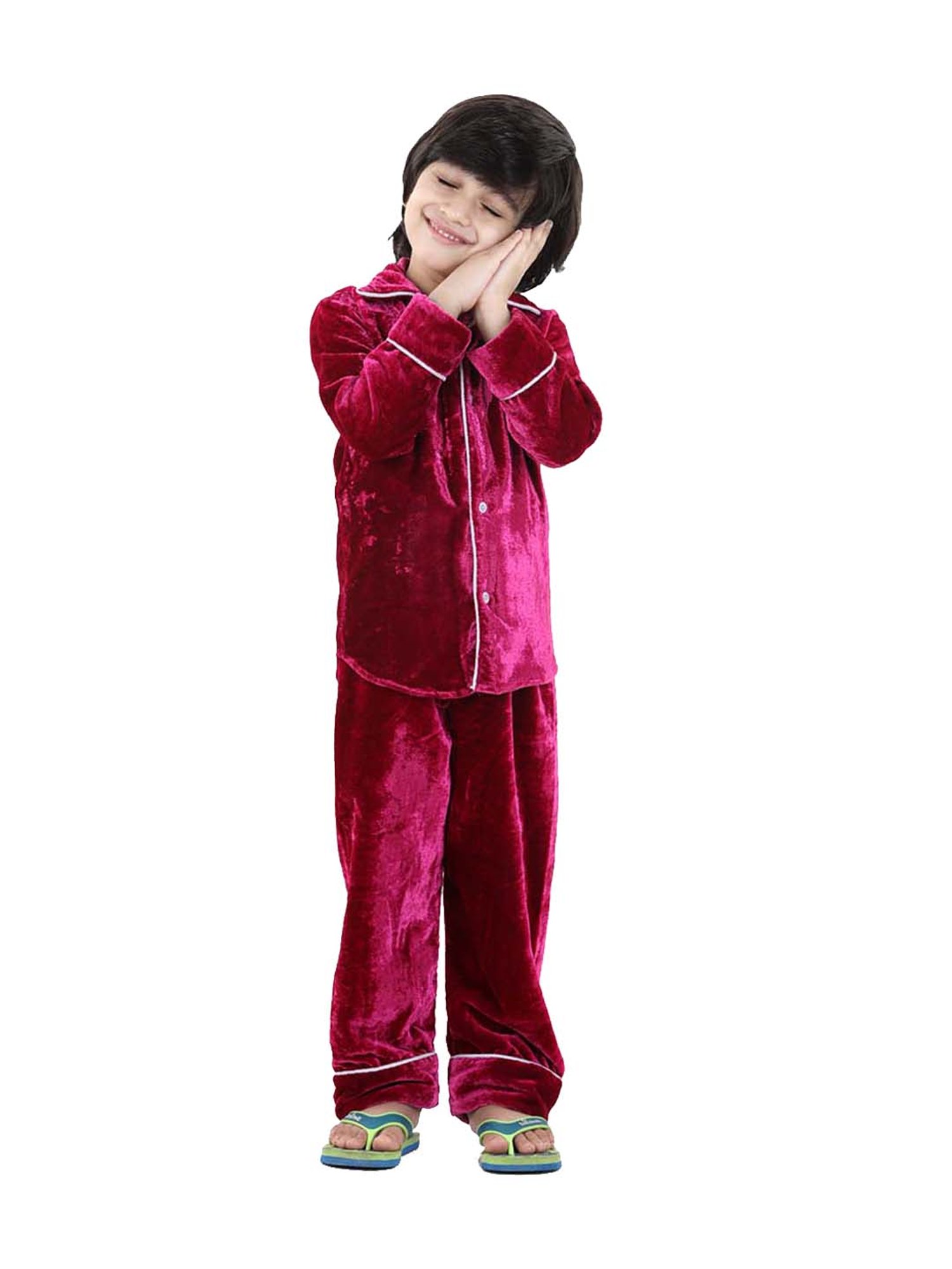 BownBee Boys Pink Regular Fit Night Suit