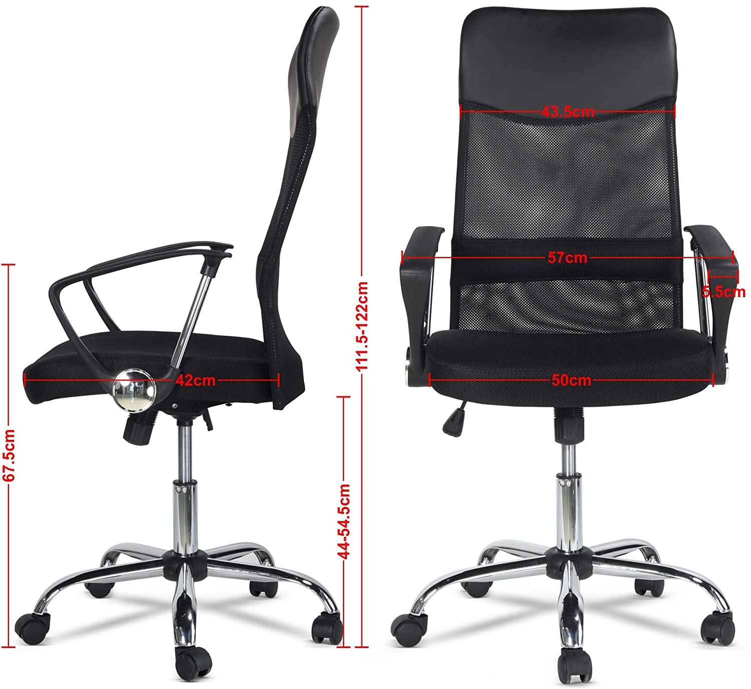 High Curved Back Executive Mesh Home Office Desk Computer Chair Ergonomic Height Adjustable Swivel Seat (9767)