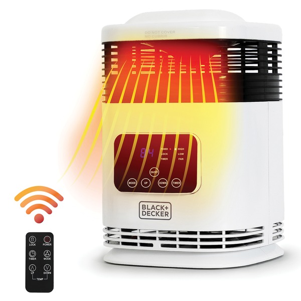 1,500-Watt-Max Mini 360deg Surround Heater with Digital Display and Remote