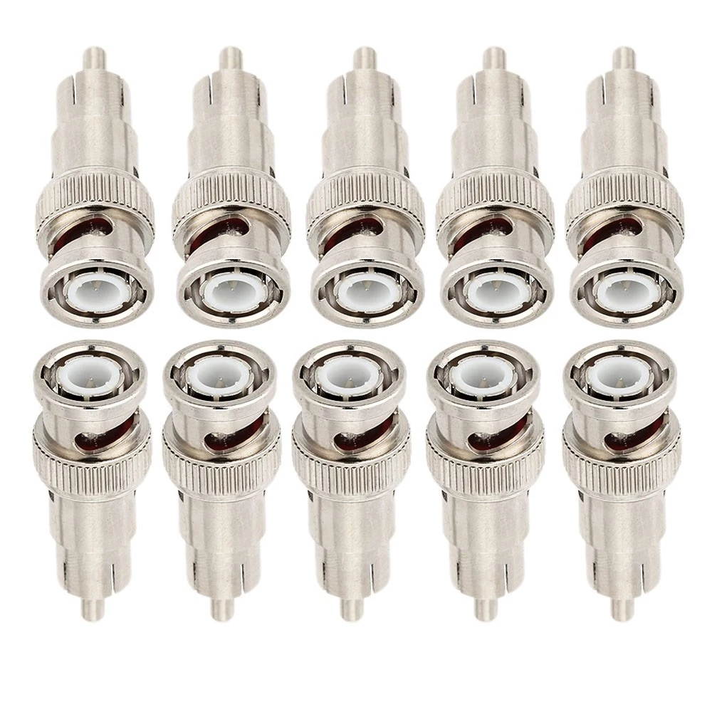 ESCAM BNC Male to RCA Female Plug AV Camera RF Coax Adapters Connector 10 Pcs