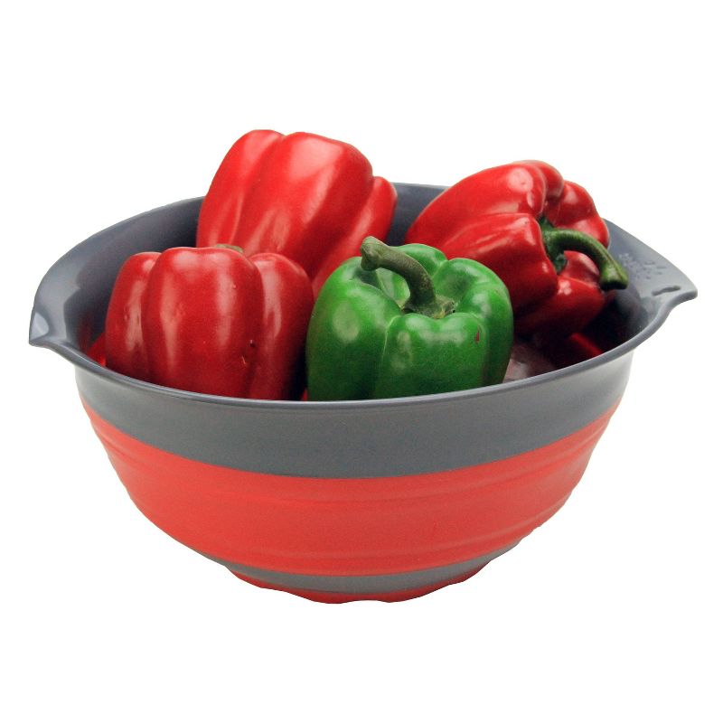 Squish 3qt Collapsible Bowl Red/Gray