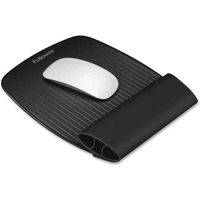 Fellowes 9472901 I-Spire Series Wrist Rocker, Mouse Pad with Rocking Motion Support, Black/Gray