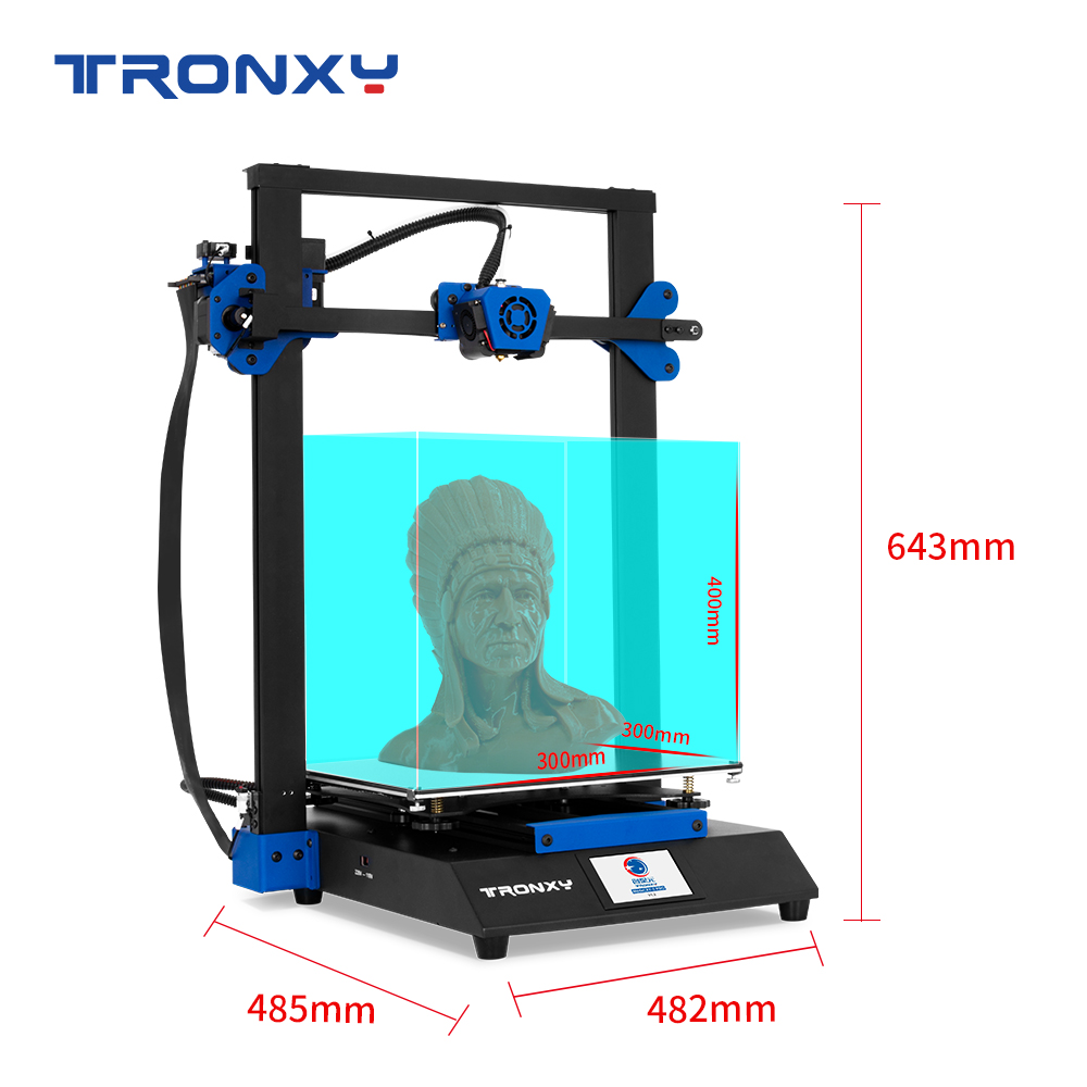 TRONXY XY-3 Pro DIY 3D printer kit 300x300x400mm with 24V power supply / titanium extruder / silent motherboard 2225 driver chip / large printing area for filament detection