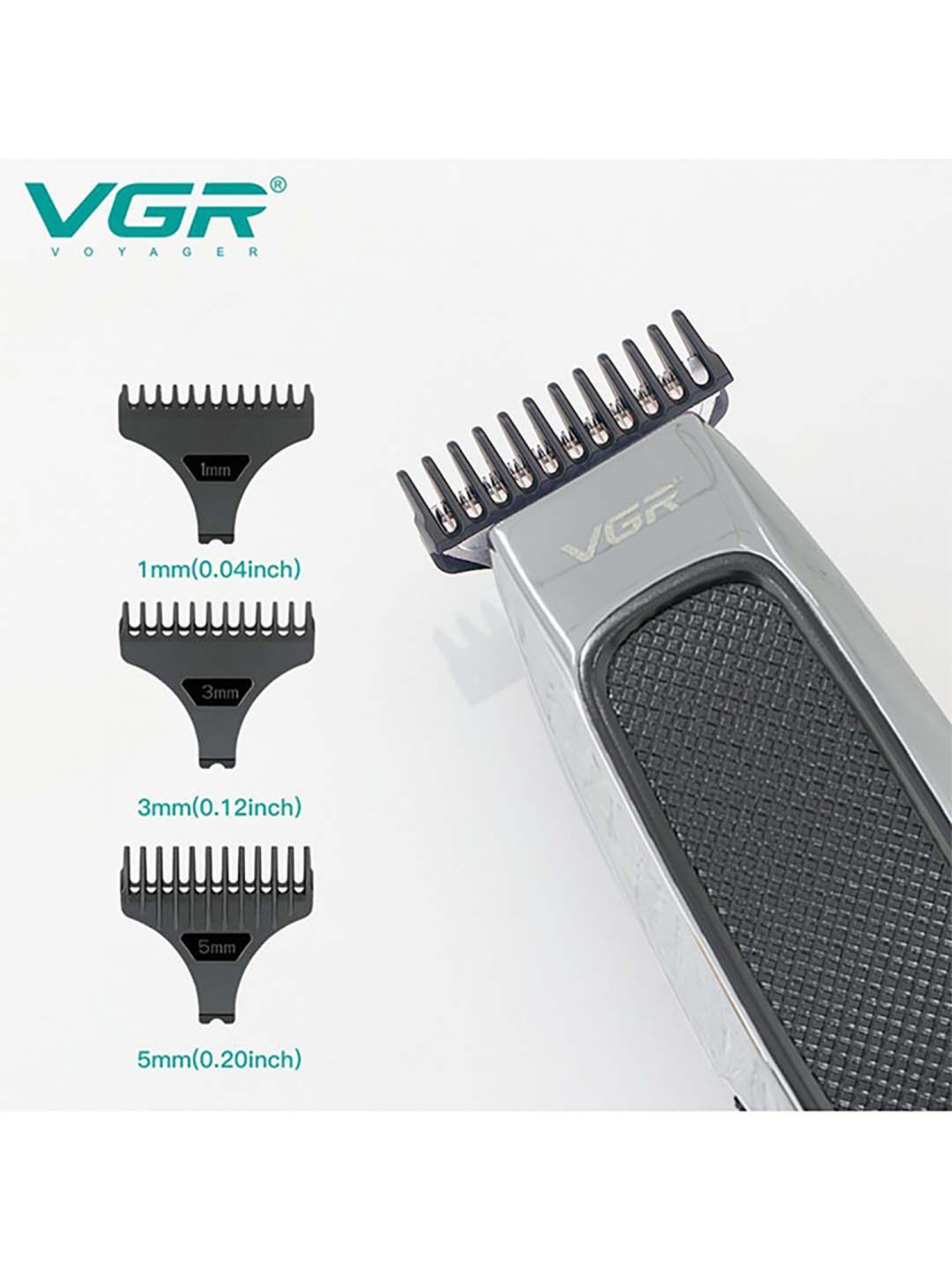 VGR V-255 Professional Cordless Hair Trimmer - 120 min Runtime (Black)