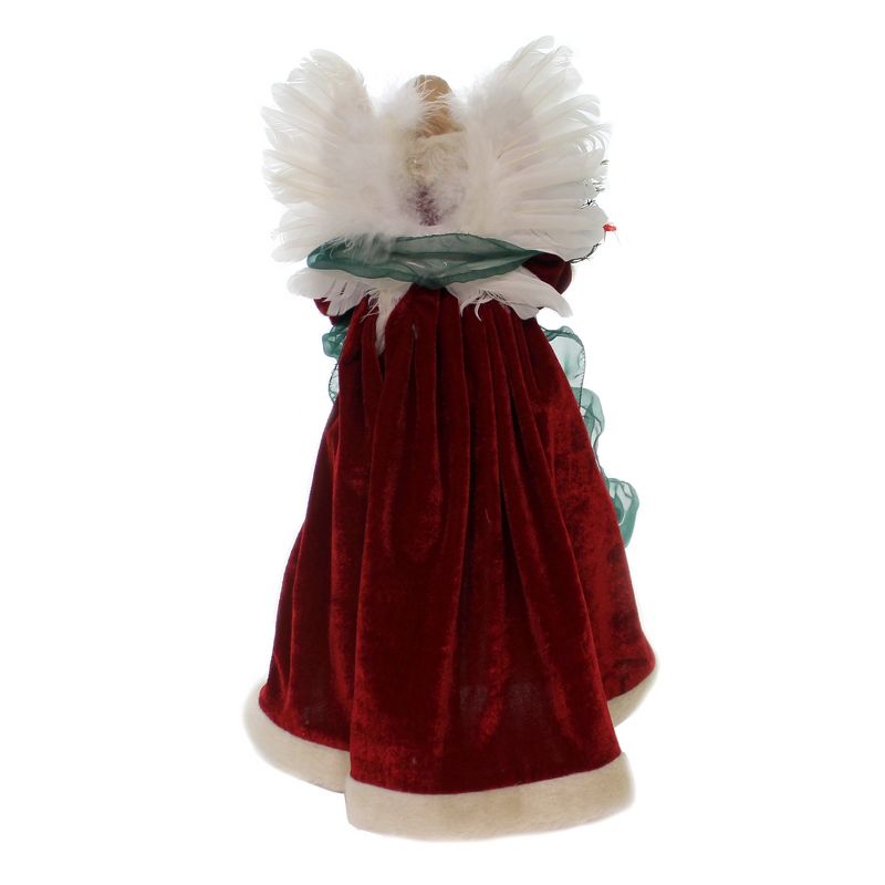 Christmas 19.0" Angel W/Cardinal Tree Topper Free Standing Feather Wings  -  Tree Toppers