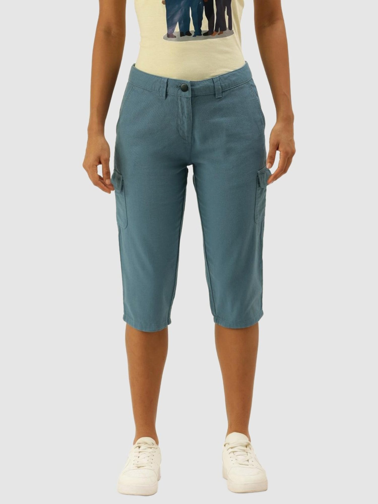 IVOC Green Cotton Mid Rise Capris