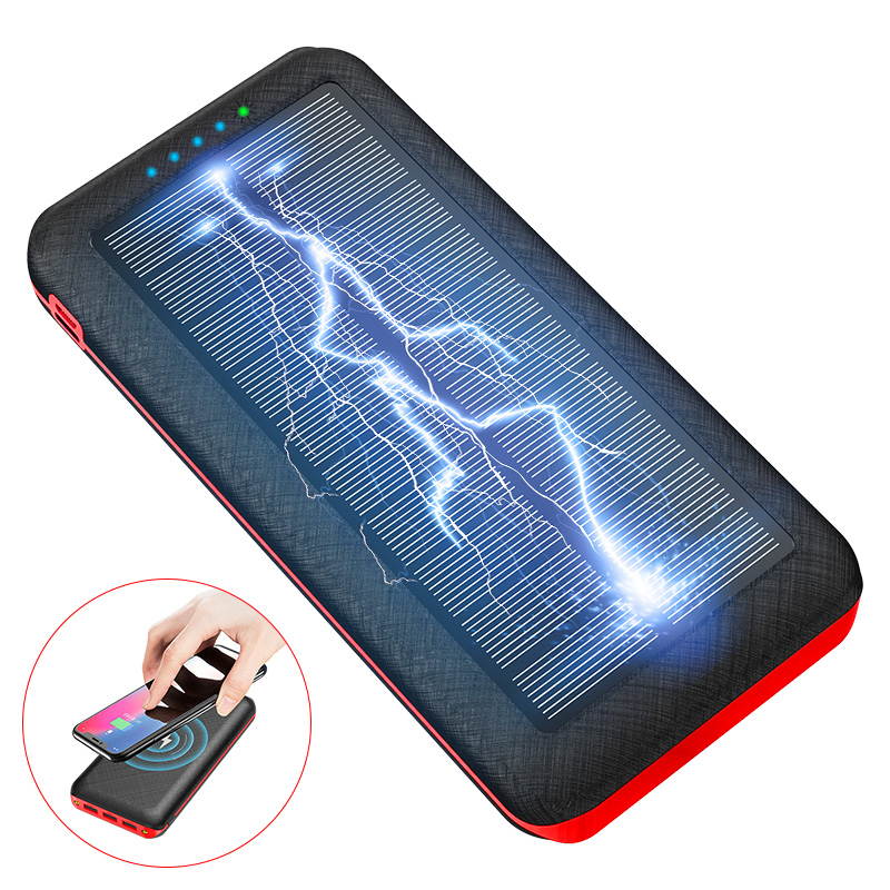 15,000mAh Solar Power Bank Qi Wireless Portable Outdoor Charger 3USB Phone Charger for Xiaomi Samsung Iphone Powerbank