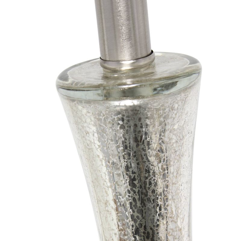 Speckled Mercury Tear Drop Table Lamp with Fabric Shade White - Lalia Home