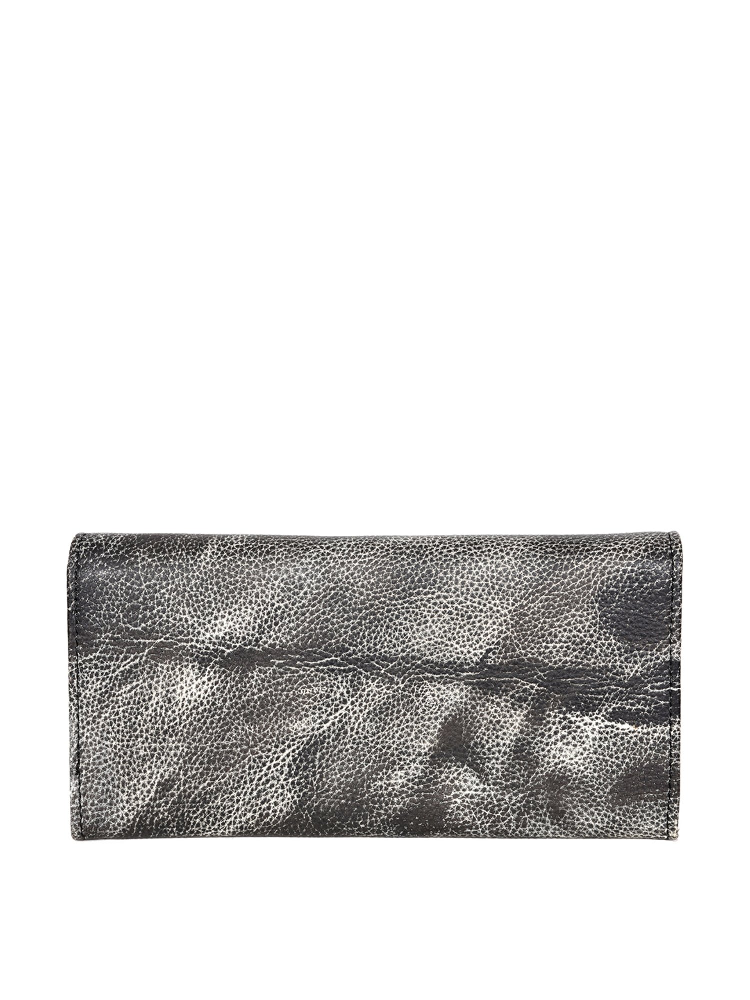 SASSORA Black Textured Rfid Wallet for Women