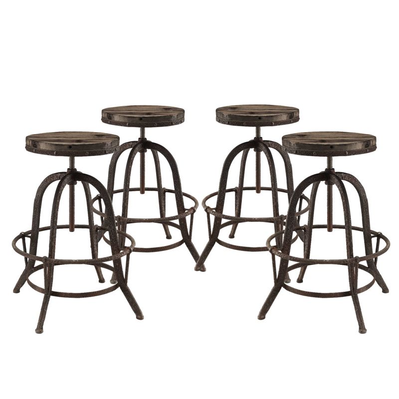 Set of 4 Collect Barstool Brown - Modway