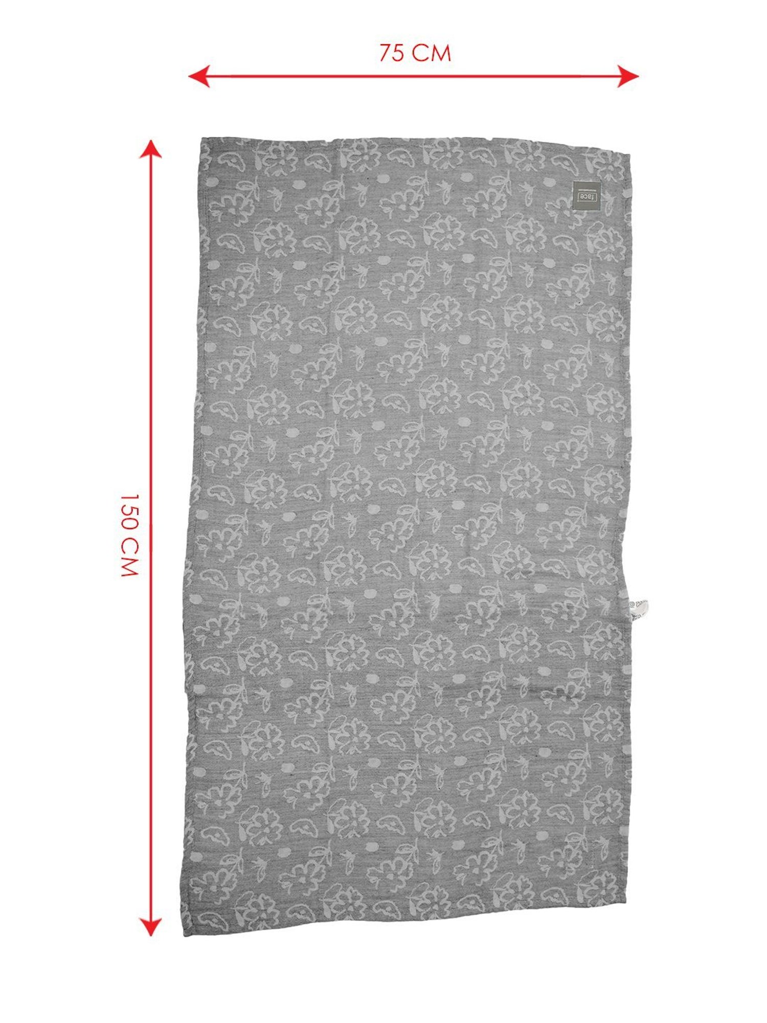 Doctor Towels Banana Jacquard Floral Grey 300 GSM Viscose Bath Towel