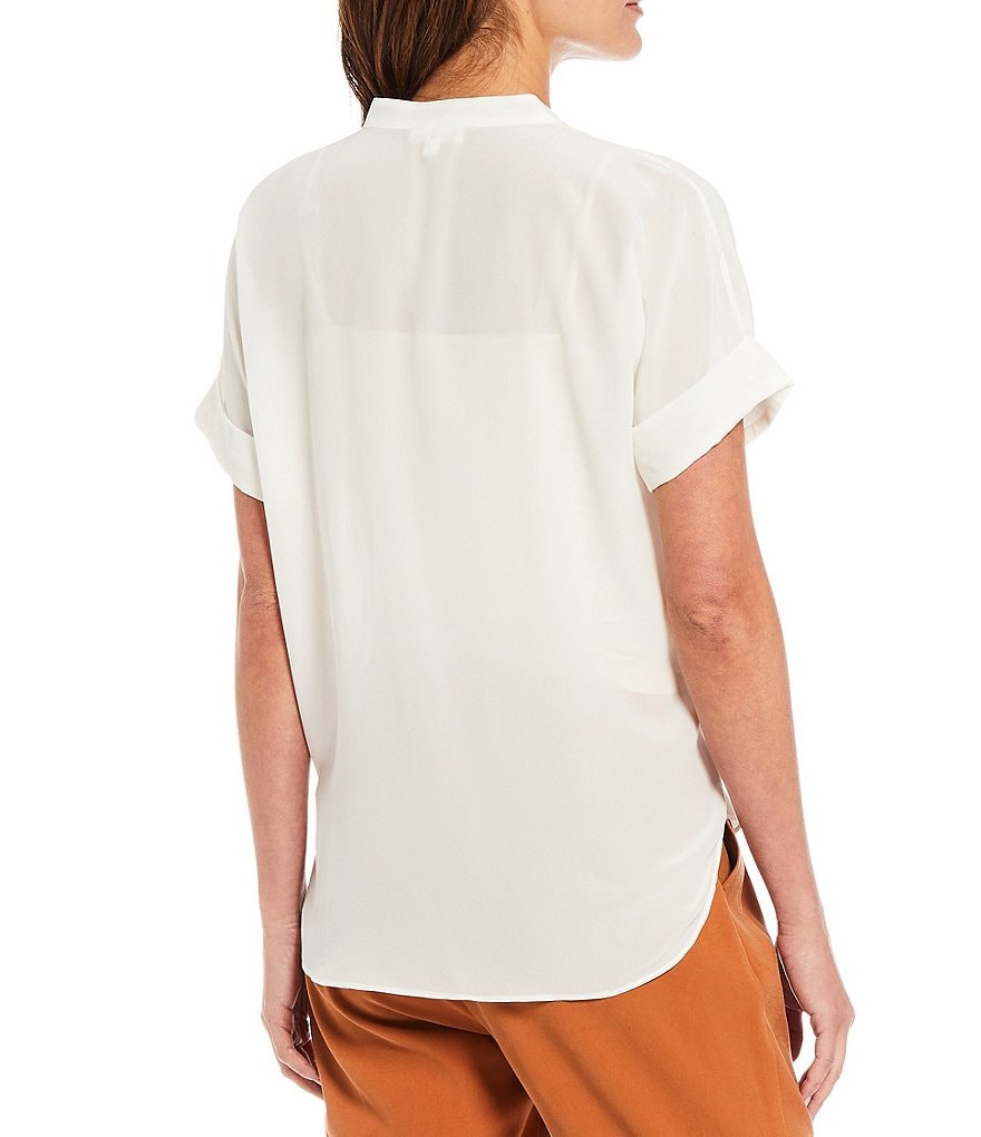 A Loves A Short Sleeve Button Down Silk Shirt