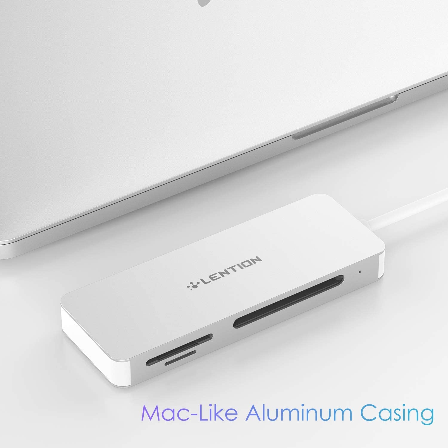 LENTION USB C to CF/SD/Micro SD Card Reader, SD 3.0 Card Adapter Compatible 2020-2016 MacBook Pro 13/15/16, New Mac Air/iPad Pro/Surface, Samsung S20/S10/S9/S8/Plus/Note, More (CB-C12, Silver)