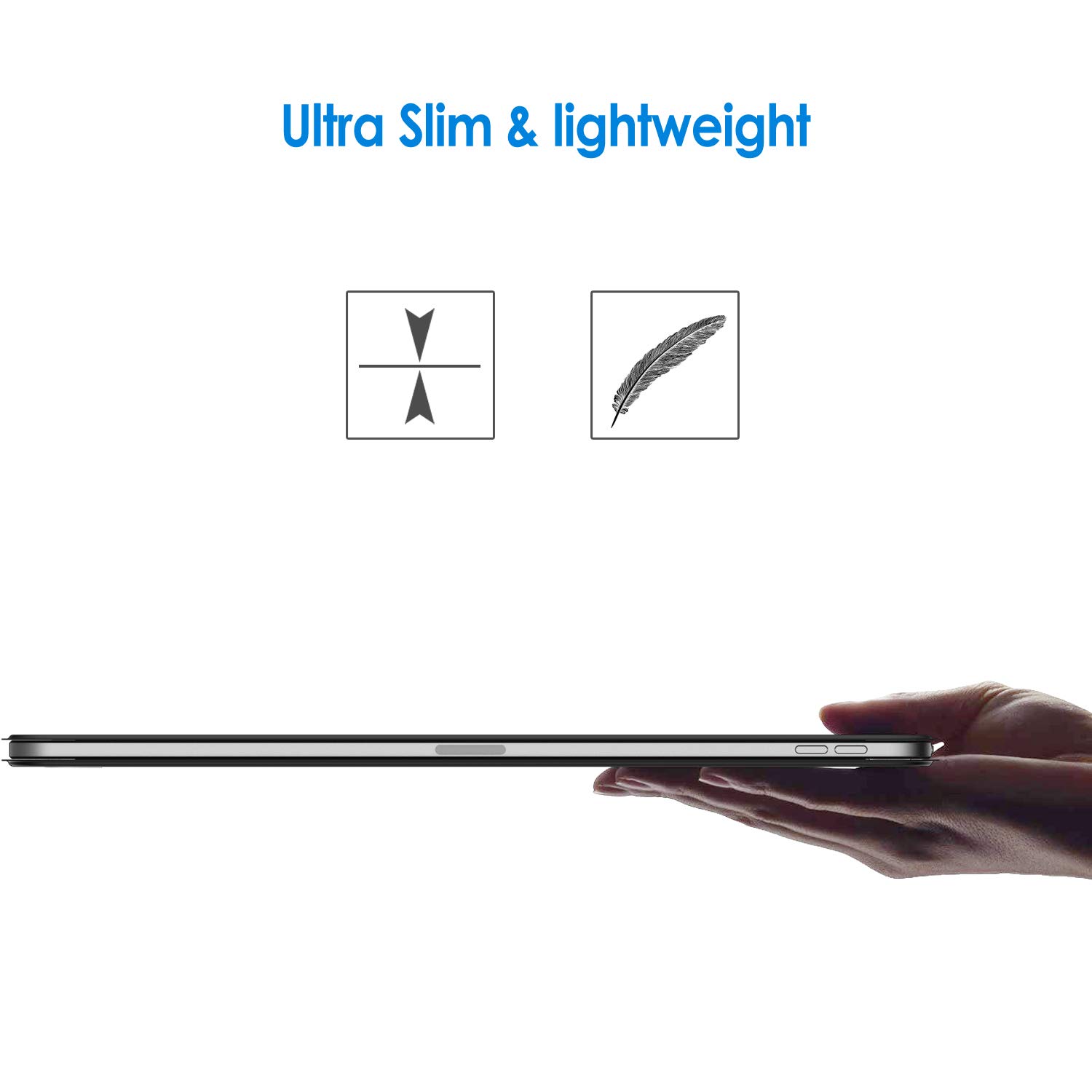 JETech Magnetic Case for Apple iPad Pro 12.9 Inch 2018 Model (NOT for 2020 Model), Support Apple Pencil 2nd Generation Charging, Magnetic Attachment, Cover with Auto Wake/Sleep