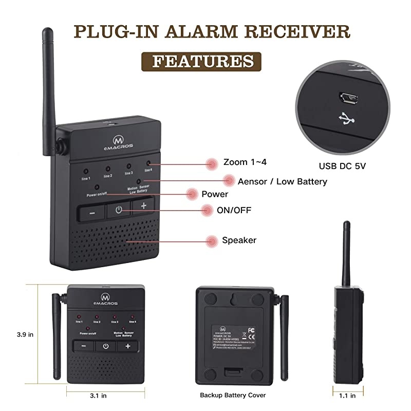 12 Mile Supplemental Driveway Alarms Wireless Outside Solar Sensor