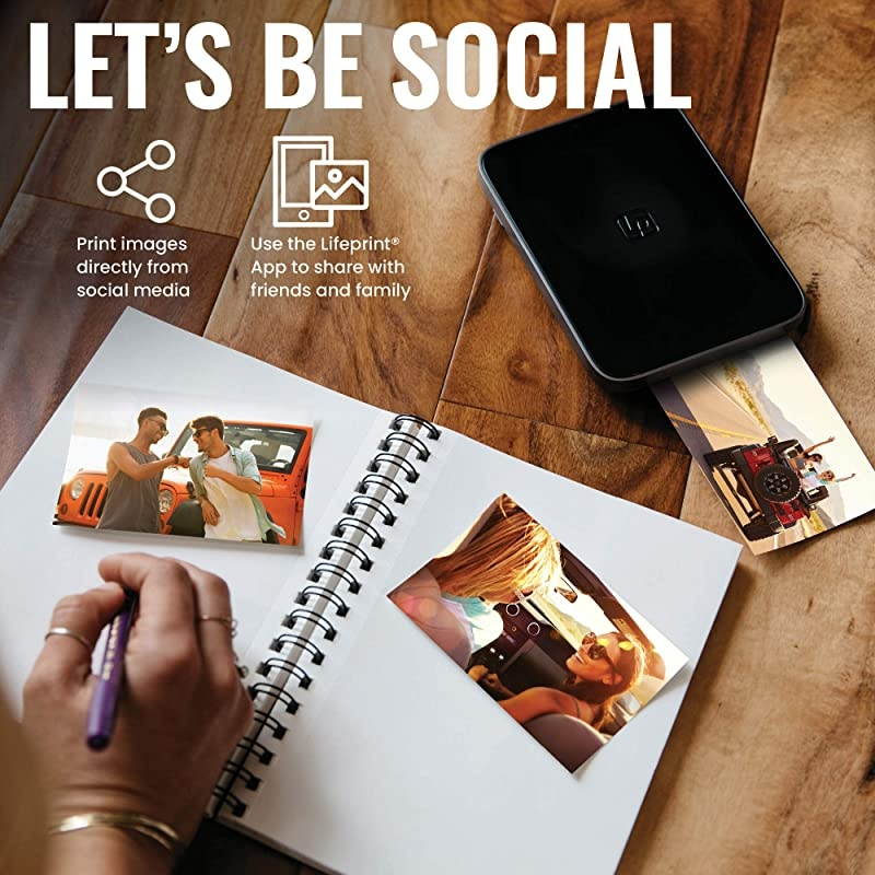 3x4.5 Portable Photo AND Video Printer for iPhone and Android. Make Your Photos Come To Life w/ Augmented Reality - Black