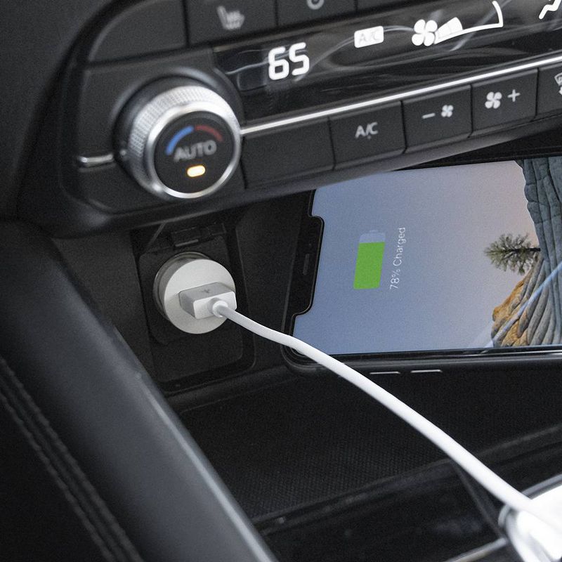 Just Wireless 1A/5W 1-Port USB-A Car & Home Charger  with 5ft TPU Lightning to USB-A Cable - White