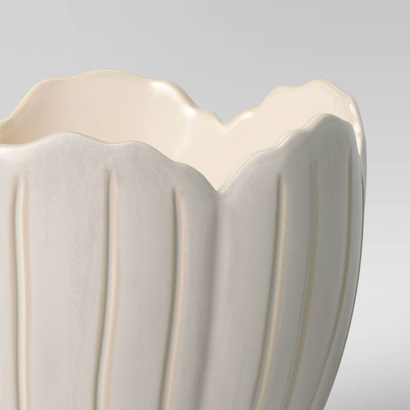 8" Earthenware Planter White Petal - Opalhouse™