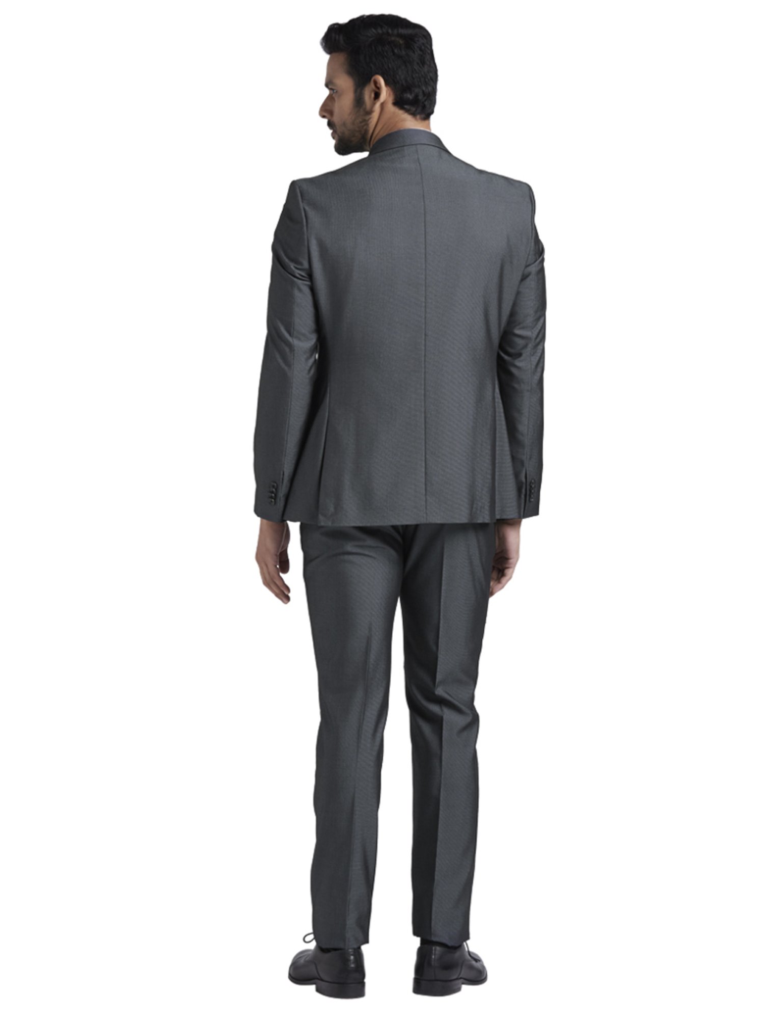 Parx Grey Regular Fit Two Piece Suit