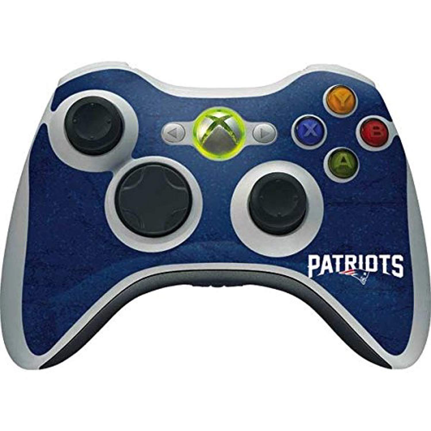skinit decal gaming skin for xbox 360 wireless controller - officially licensed nfl new england patriots distressed design