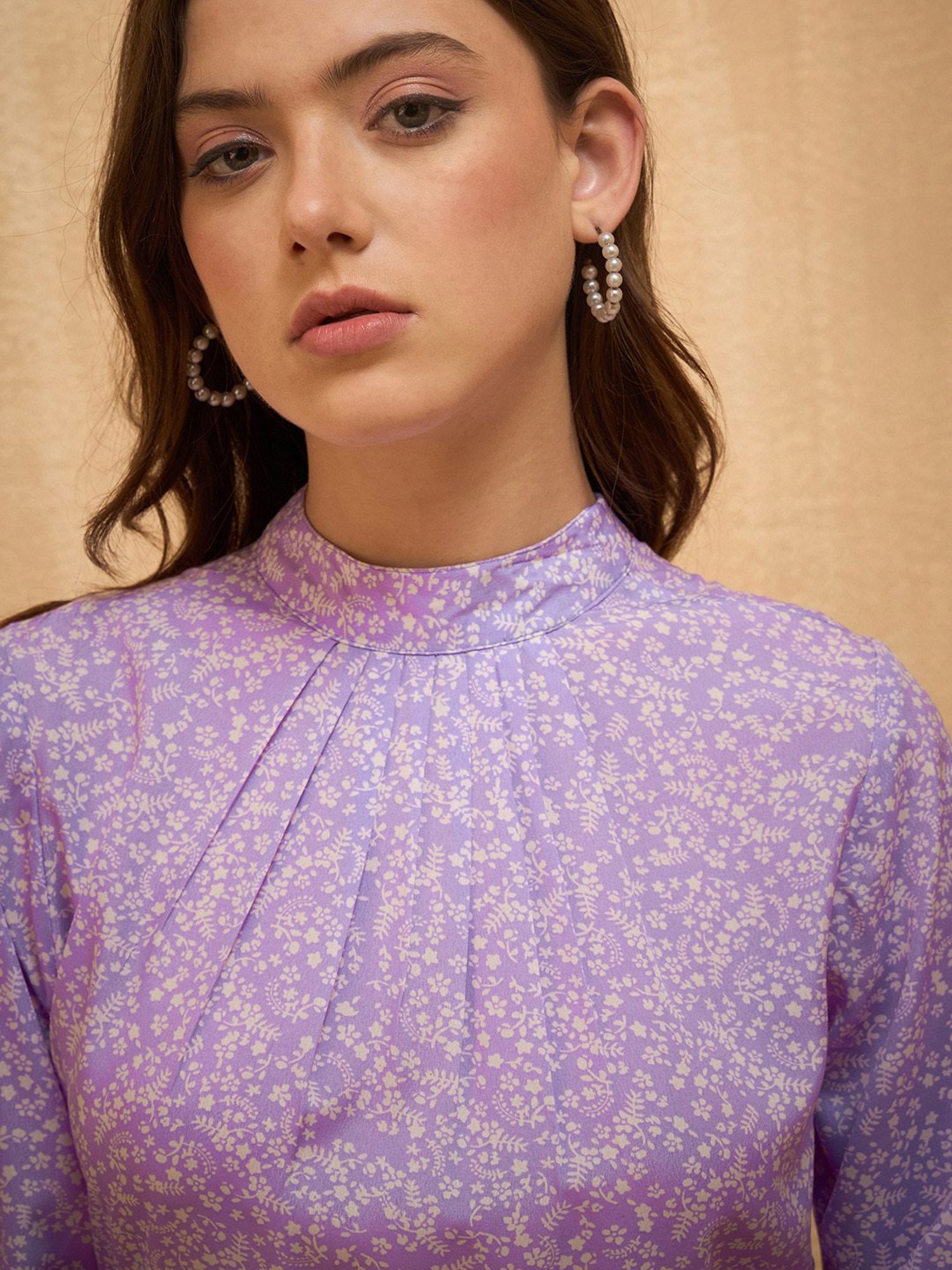 Marie Claire Lavender Floral Print Jumpsuit