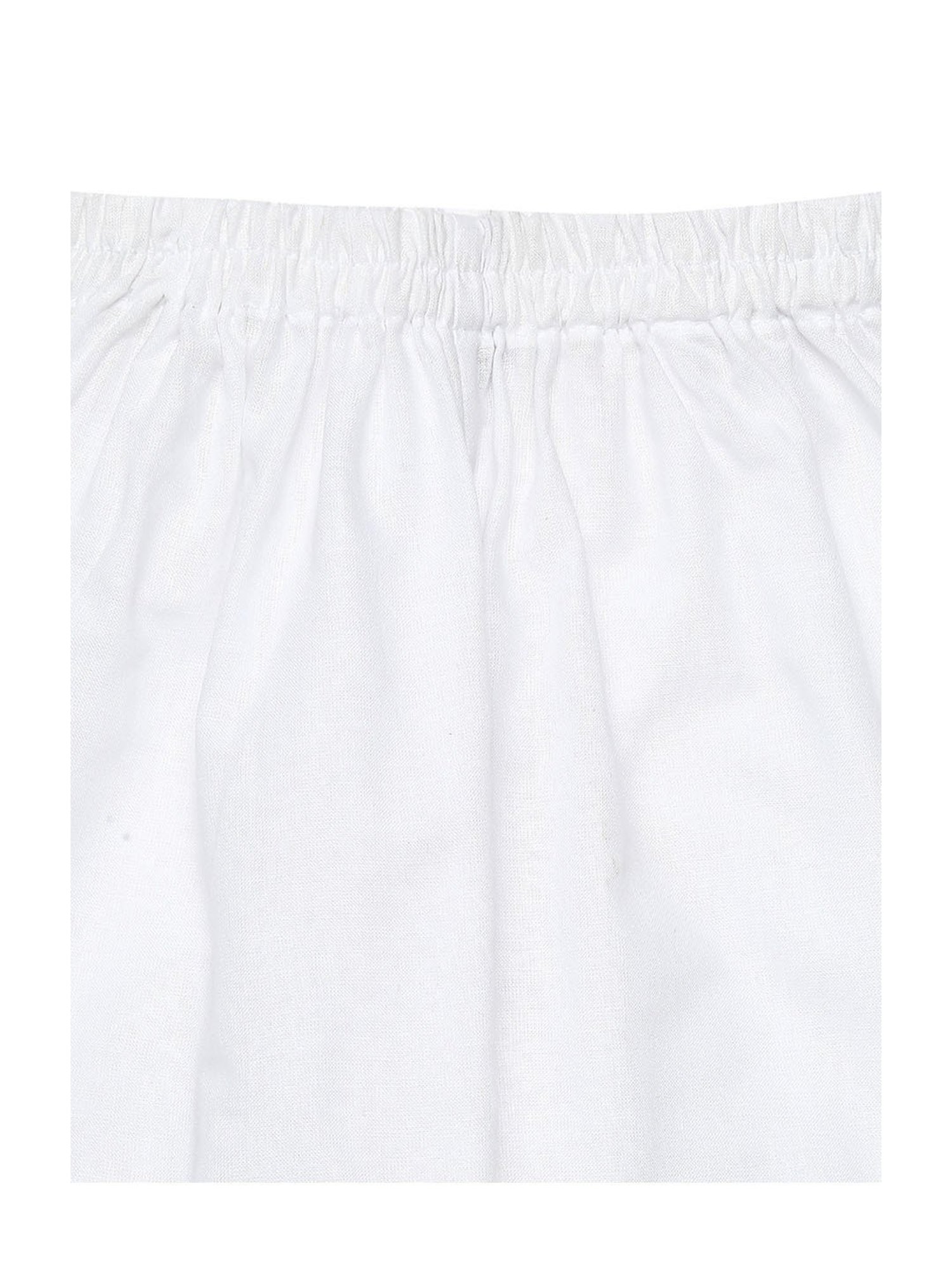 Mee Mee Kids White Self Design Full Sleeves Kurta with Pants